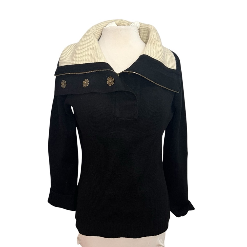 Zoe Couture Cashmere Zip Turtleneck Pullover - Medium